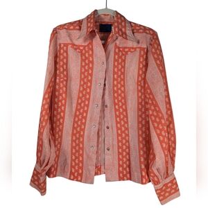 Vintage Panhandle Slim Men’s Oversized Western Paisley Print Snap Up Size 16